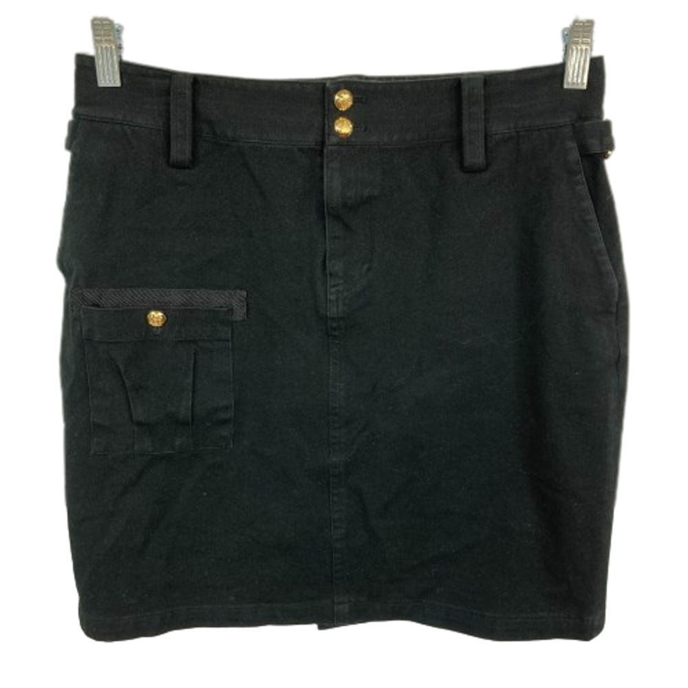 Lauren Ralph‎ Lauren Skirt Womens Sz 10P Petite Logo Buttons Pockets Cotton